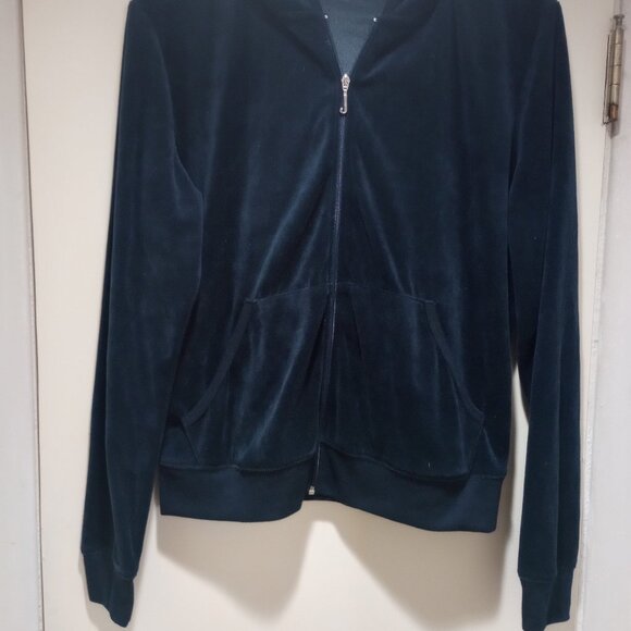 Juicy Couture Vintage Tracksuit Navy blue velour 2 pc set L Lightly used! - Picture 5 of 15